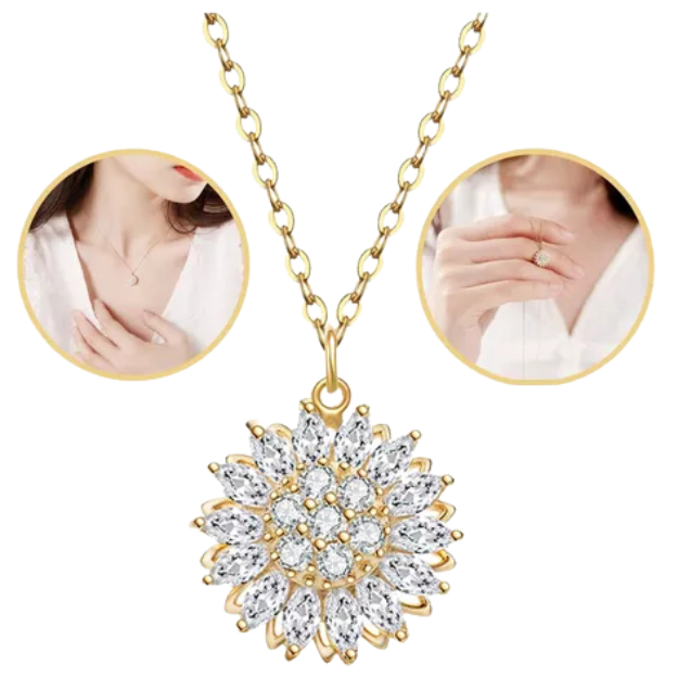 Collar Giratorio De Girasol incluye Estuche ♥