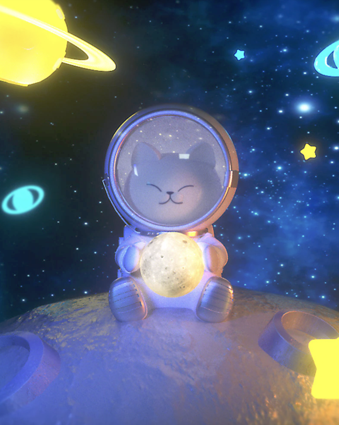 Lampara Astronauta Gato + Envio Gratis