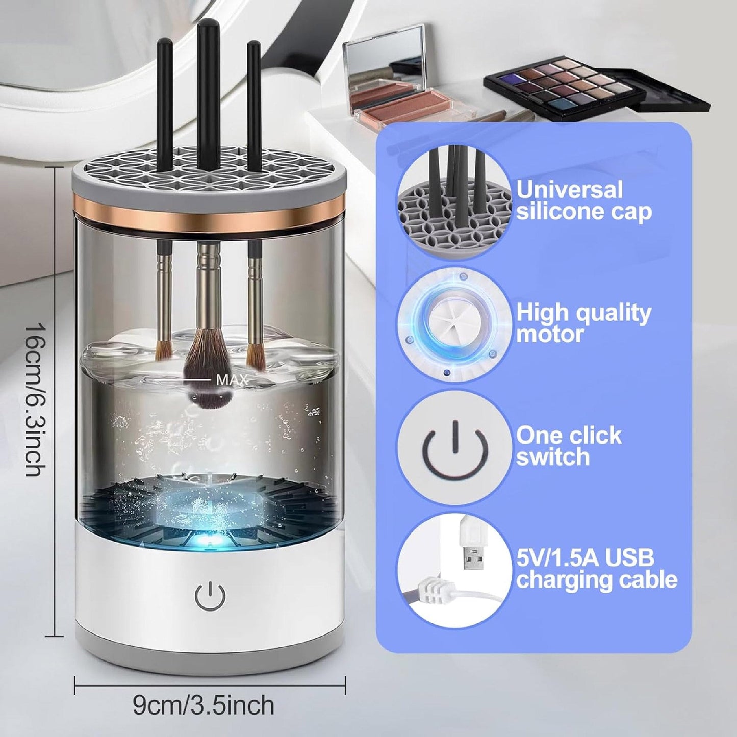 Lavadora Automática de Brochas Maquillaje